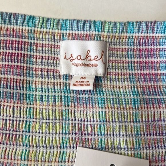 ISABEL MATERNITY Ingrid & Isabel Pastel Plaid Peekaboo Tie-Front Top NWT Easter - Picture 4 of 12